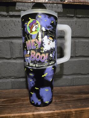 Halloween 'Hey Boo!' Travel Tumbler with Handle